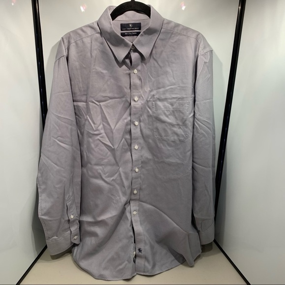 Hart Schaffner Marx Other - Hart Schaffner Marx Shirt Men Size 17 Gray Check Long Sleeve Button Front